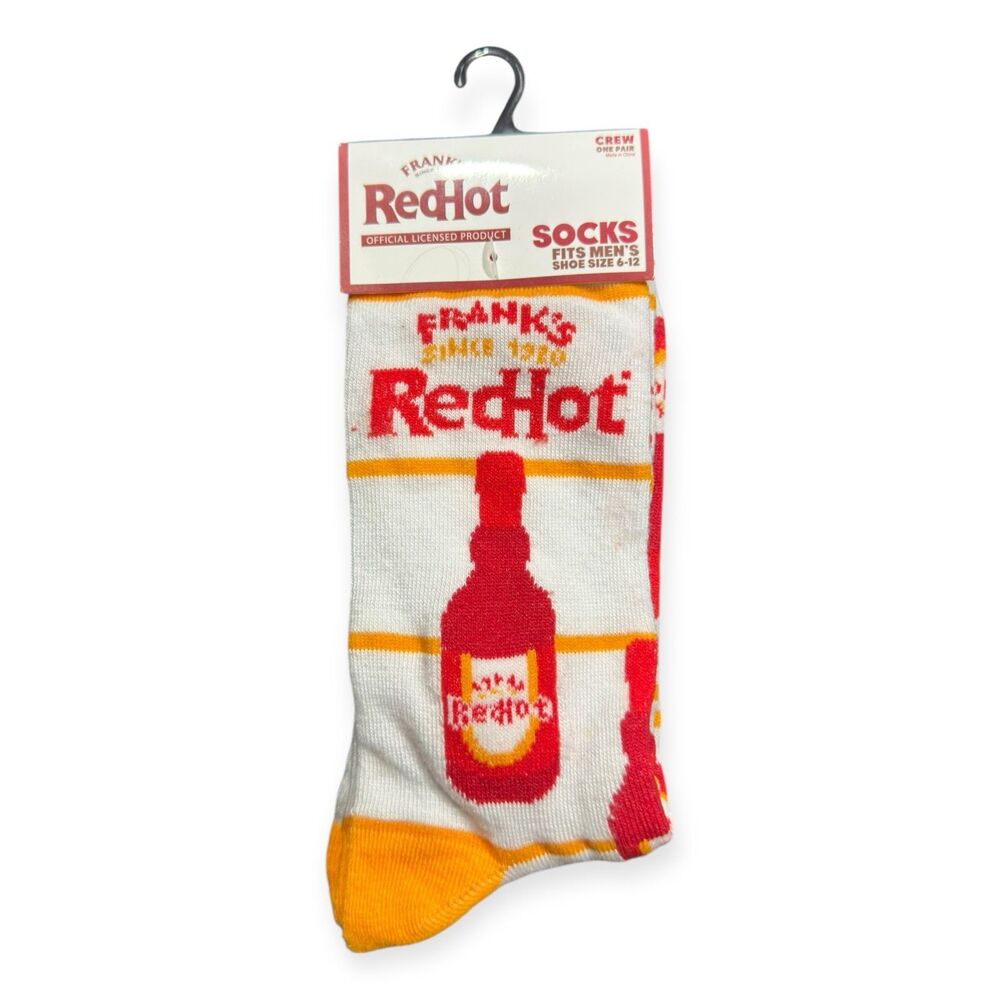 Franks Red Hot Men’s Socks Sizes 6-12 Retro Colorful Party Socks Y2K BNWT